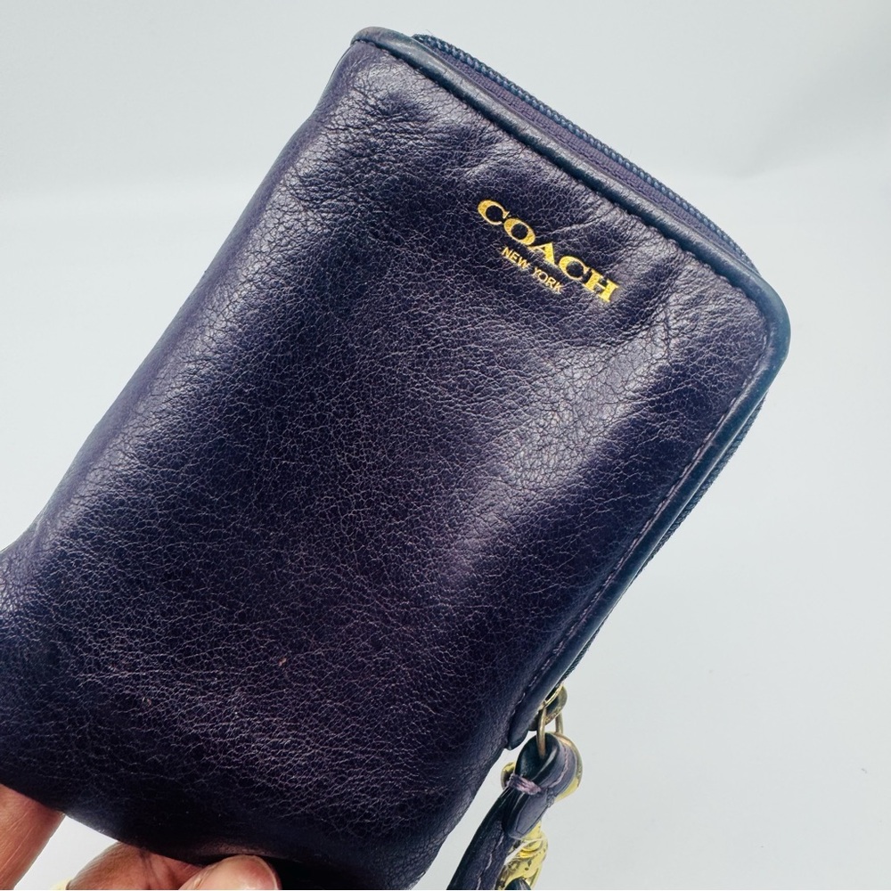 Coach Purple Plum Leather Wristlet